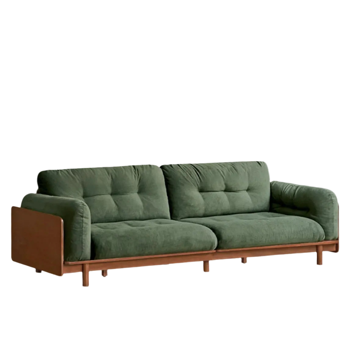 Solid RubberWood Fabric Sofa Ancient Style
