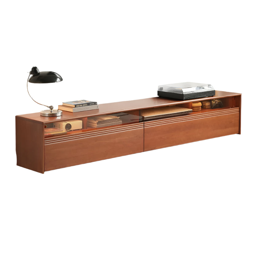 Poplar Solid Wood Retro Floor-Standing Medieval Style TV Cabinet.