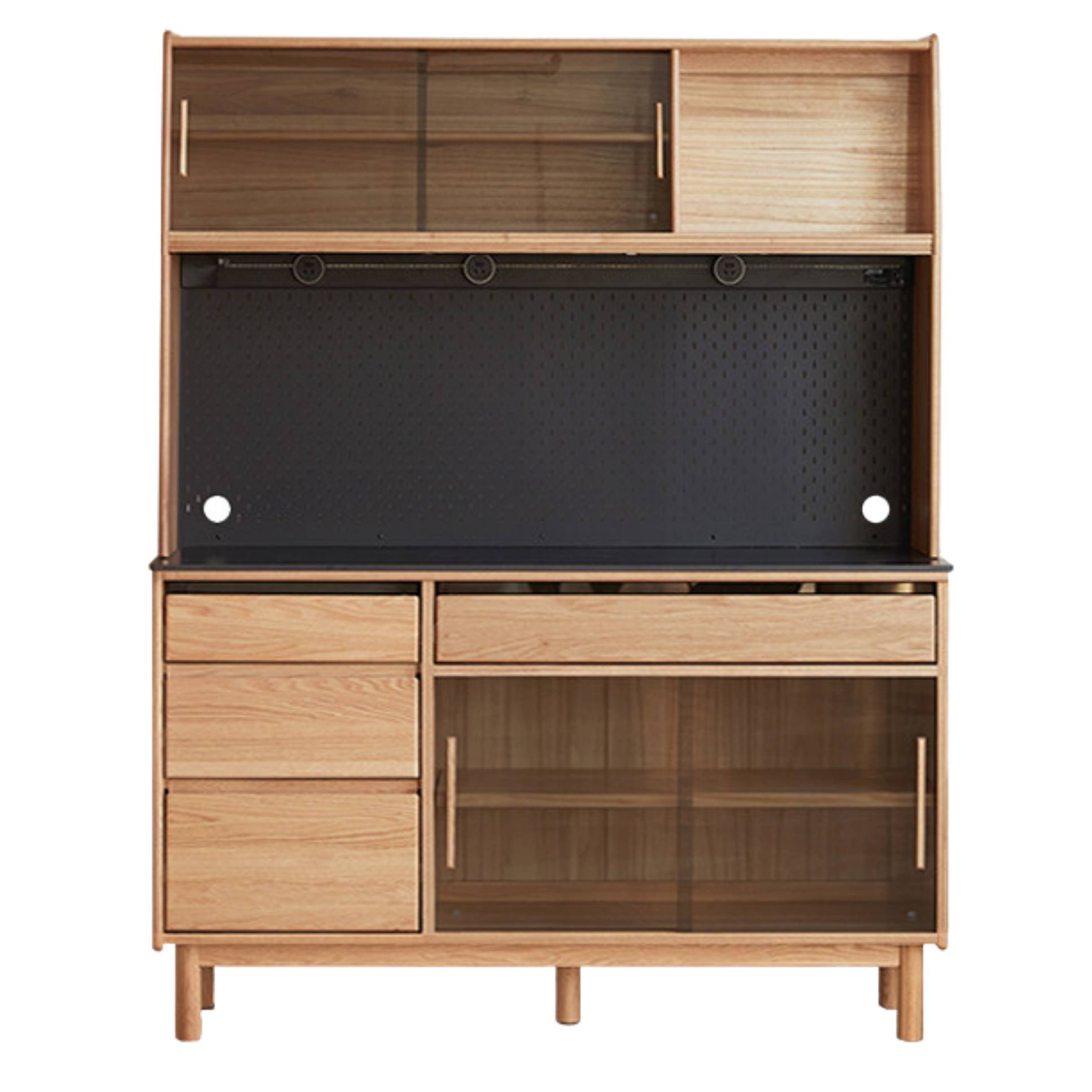 Oak, Ash Solid Wood Modern Rock Board Sideboard