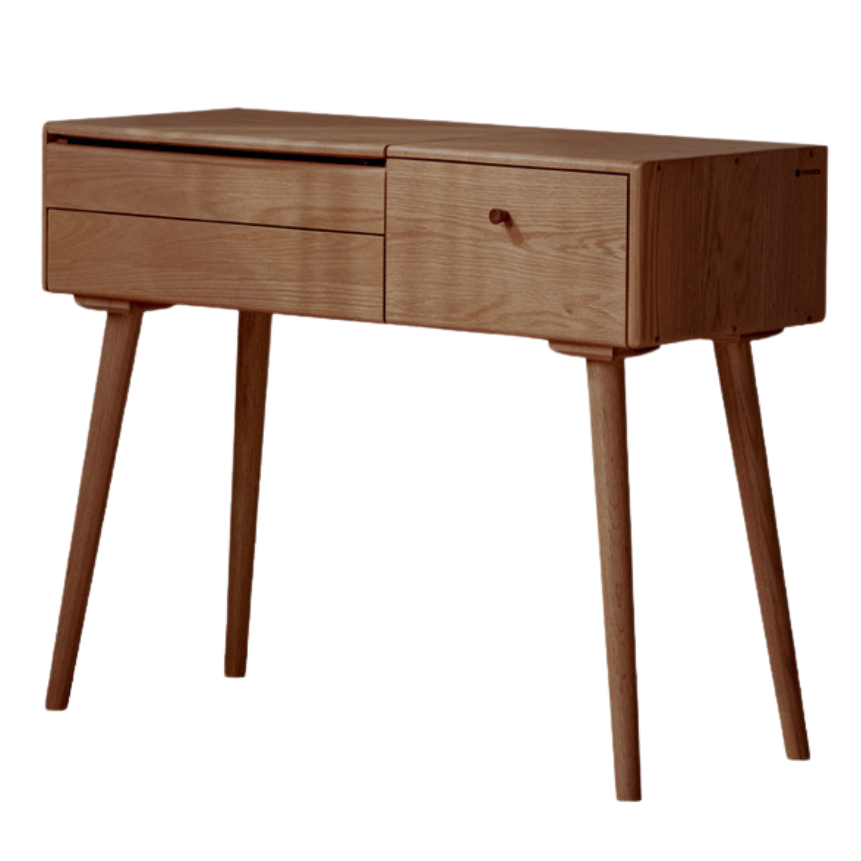 Oak Solid Wood, Solid RubberWood Vanity Table Mirror LED Touch Light.