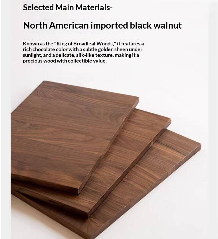 Black Walnut Solid Wood Travertine Slab Light Luxury Dining Table