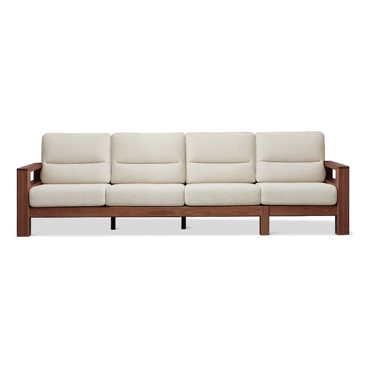 Ash, Black Walnut Solid Wood White Wax Fabric Sofa.