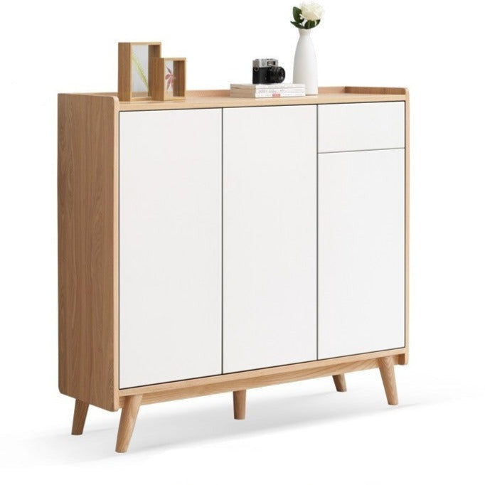 Ash solid wood shoe cabinet"