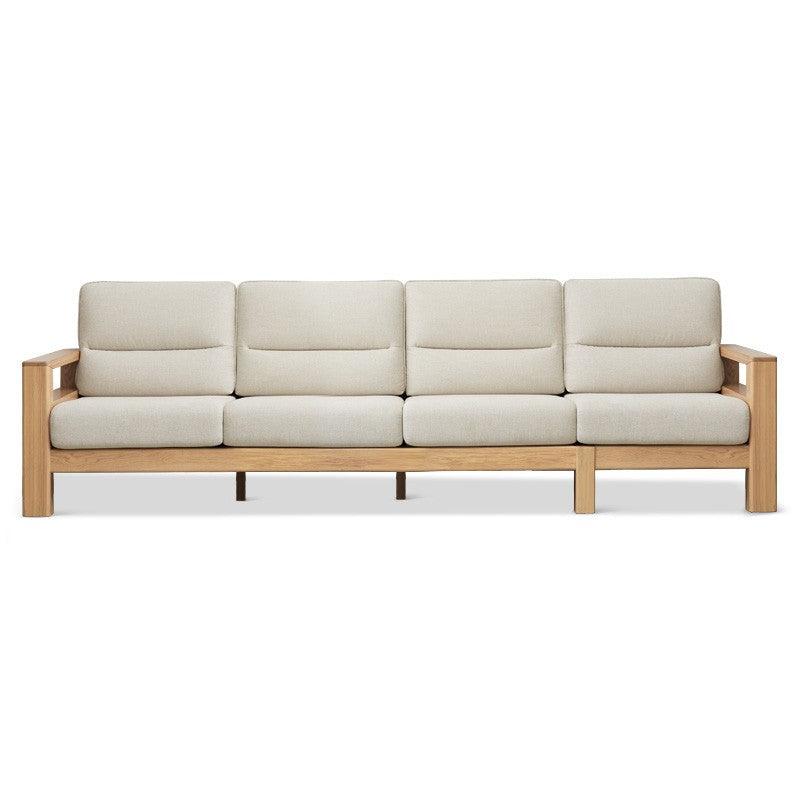 Ash, Black Walnut Solid Wood White Wax Fabric Sofa.