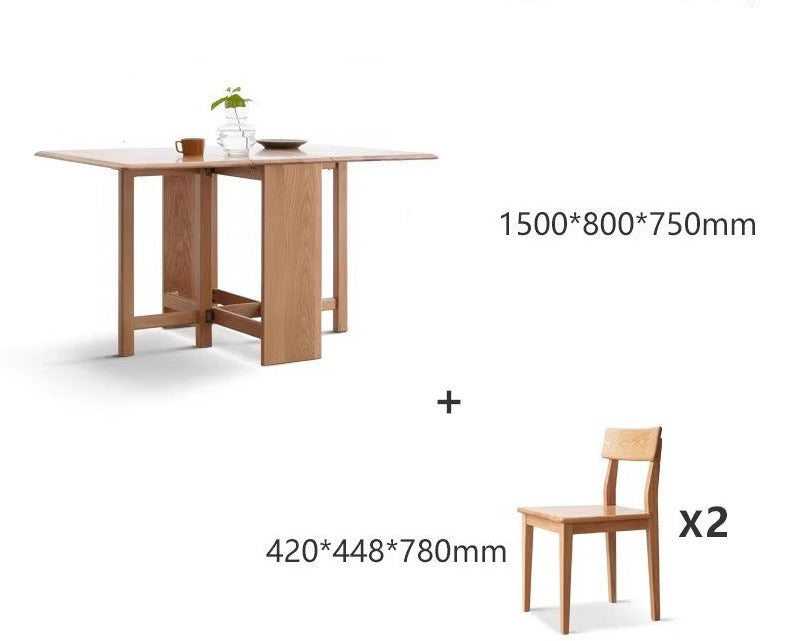Oak Solid wood retractable dining table "
