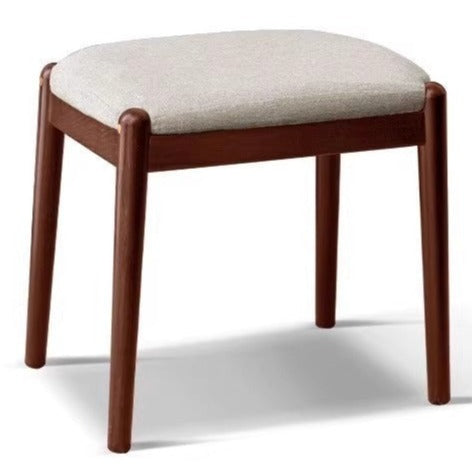 Black Walnut Solid Wood Square Makeup Stool