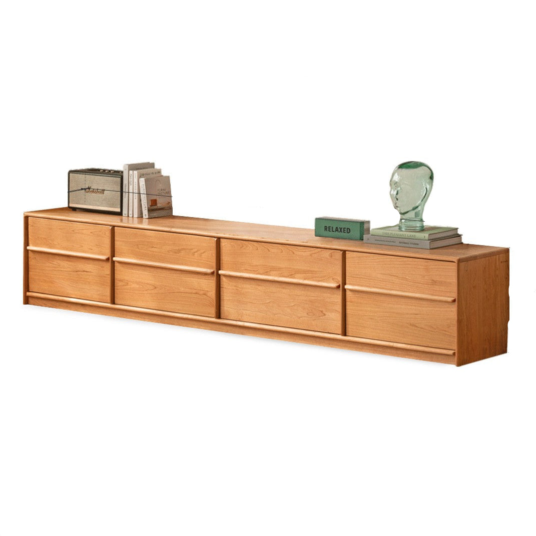 Сherry Solid Wood Modern Floor Storage Locker TV Cabinet.