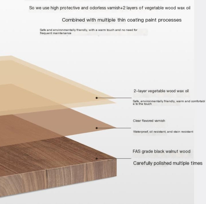Black Walnut Solid Wood Large Board Dining Table