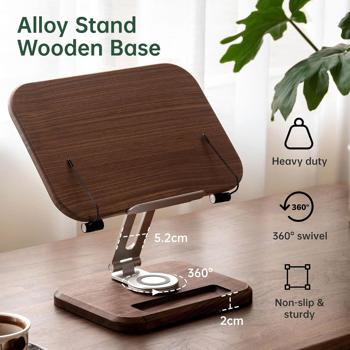 Oak, Black Walnut Solid Wood Book Holder Desktop Organizer