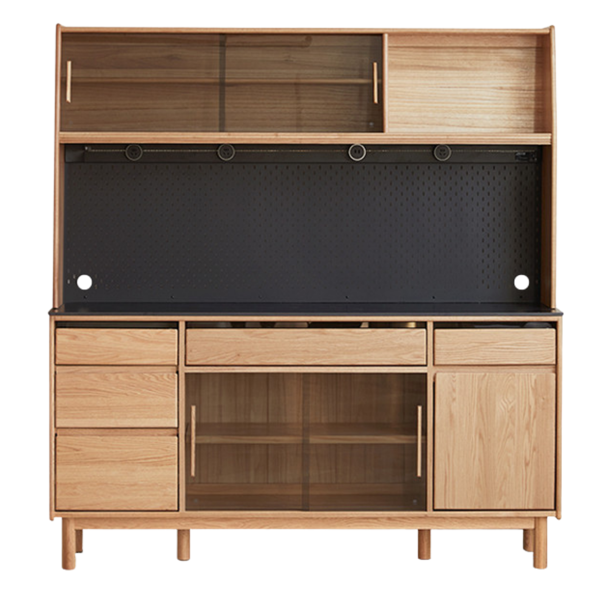 Oak, Ash Solid Wood Modern Rock Board Sideboard