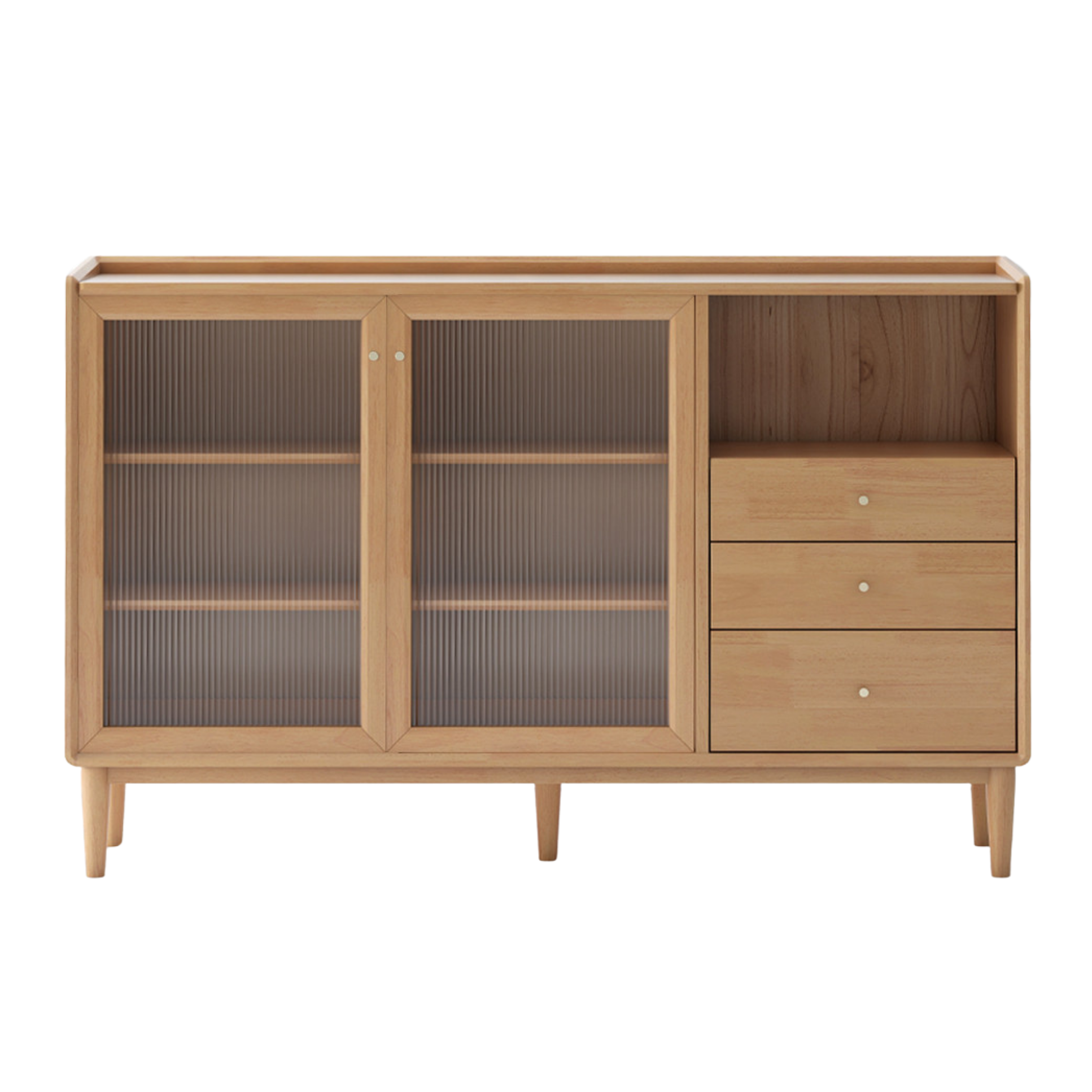 Oak, Ash, Black Walnut, Cherry, Beech Solid Wood, Solid RubberWood Ultra-thin Sideboard Sliding Door