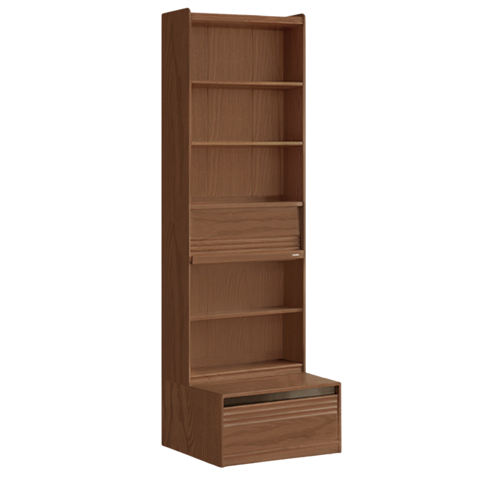 Black Walnut, Sandalwood, Oak, Ash Solid Wood Combination Bookcase with Floor Display and Luxury Storage