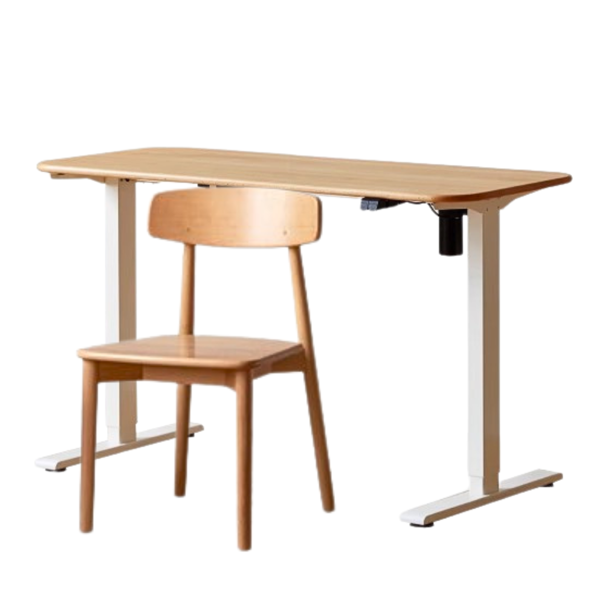 Beech Solid Wood Smart Electric Lifting Standing Desk