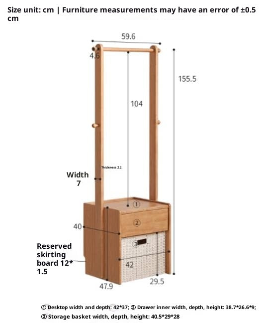 Solid Rubberwood Multifunctional Clothes Rack