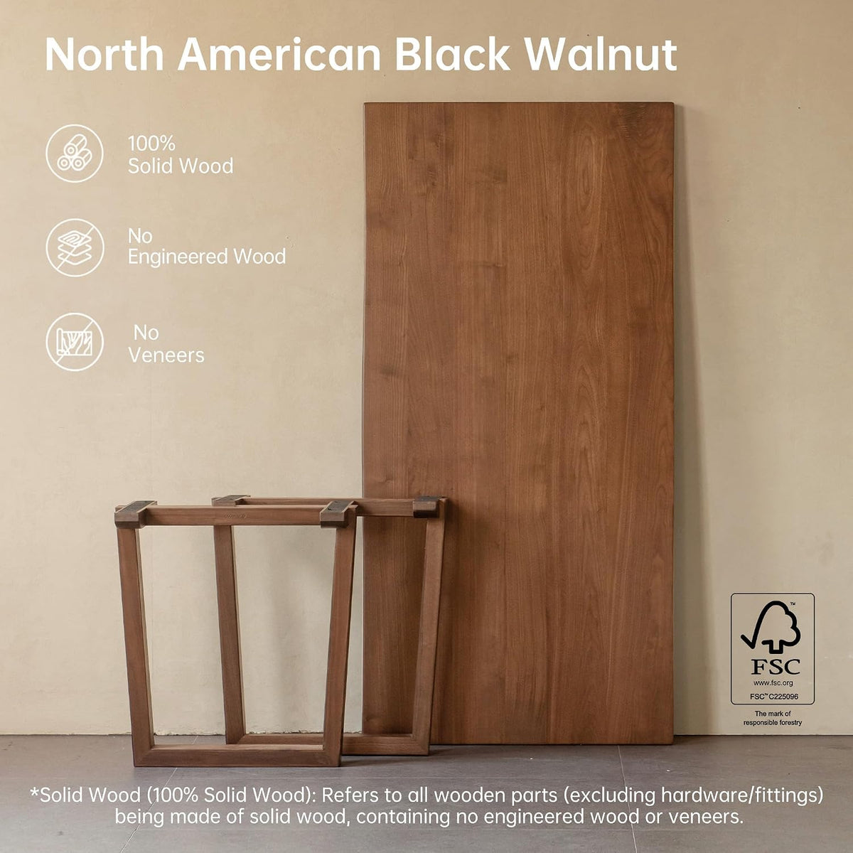 Black Walnut Solid Wood Live Edge Dining Table