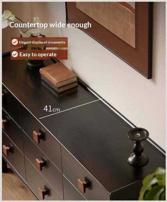 Rubberwood Solid Wood Antique-Style Bedroom Drawer cabinet