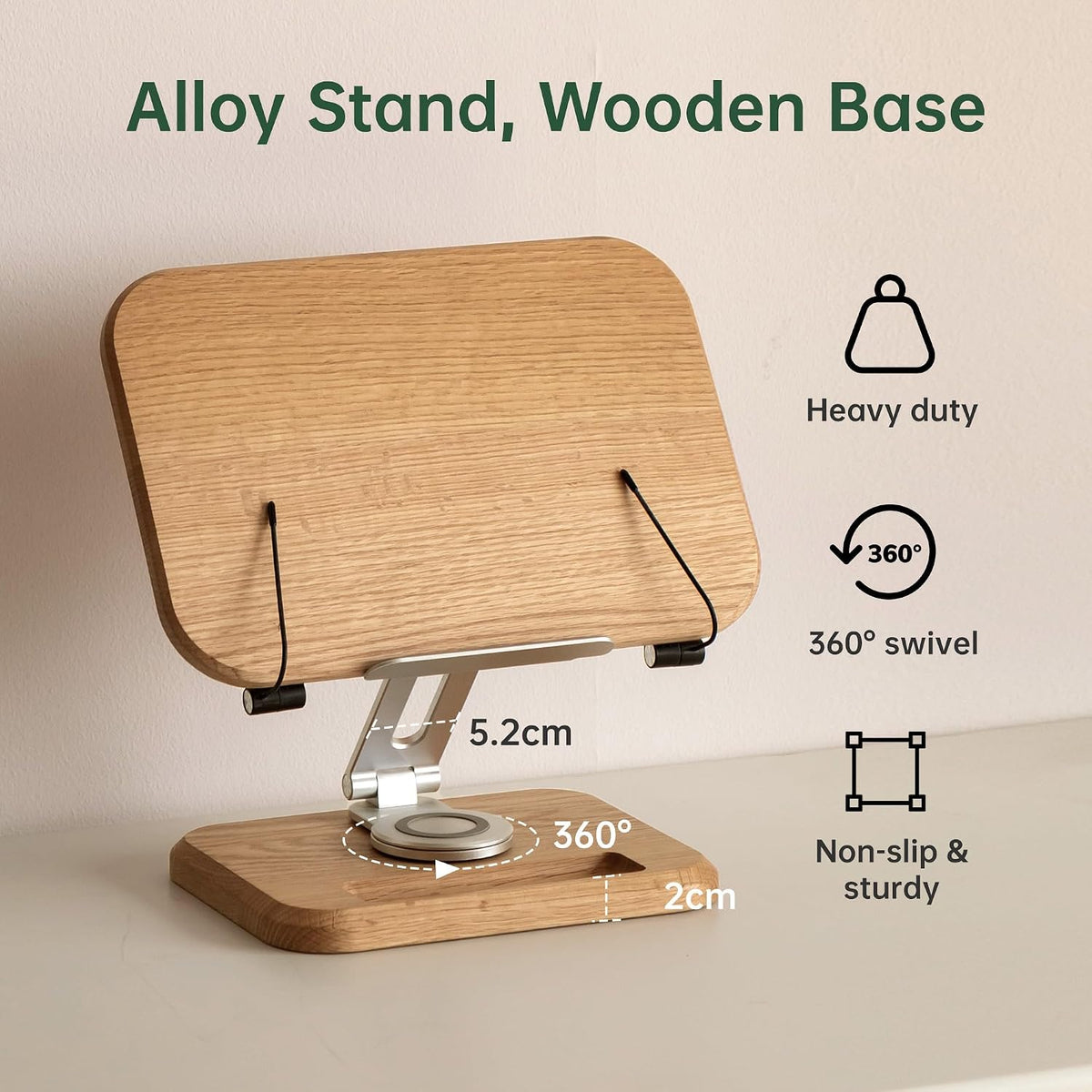Oak, Black Walnut Solid Wood Book Holder Desktop Organizer