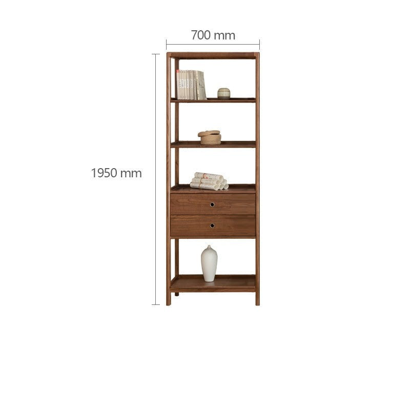 Black Walnut, Ash Solid Wood Bookshelf Combined Bookcase Display Cabinet Wall Shelf