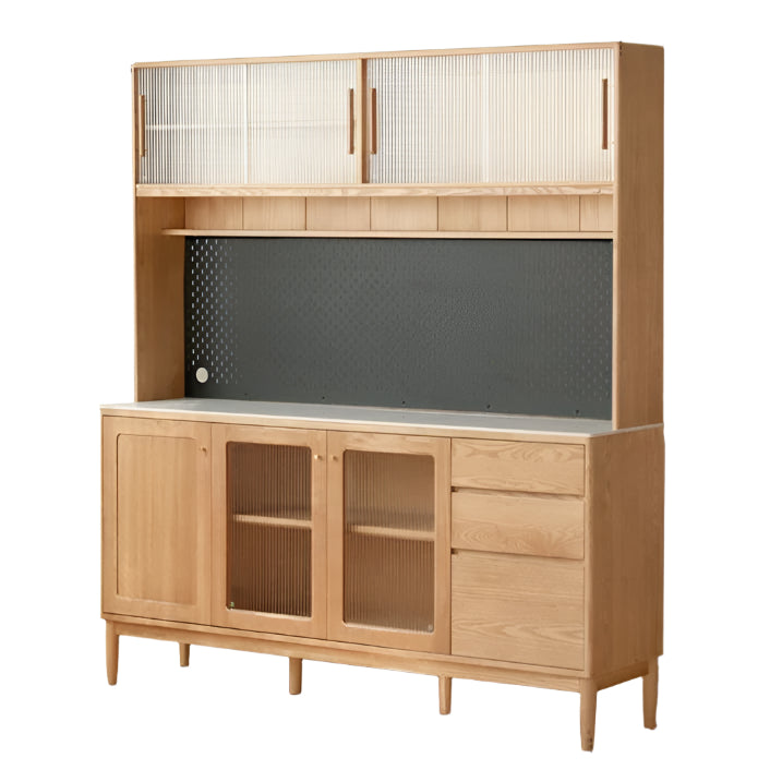 Ash Solid Wood Rock Board Dining Sideboard