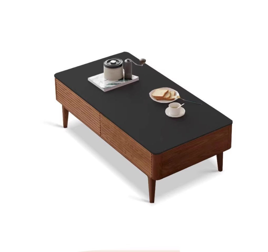 Ash solid wood slate coffee table "