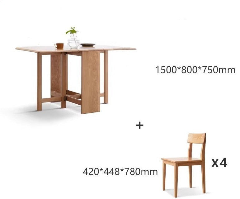 Oak Solid wood retractable dining table "