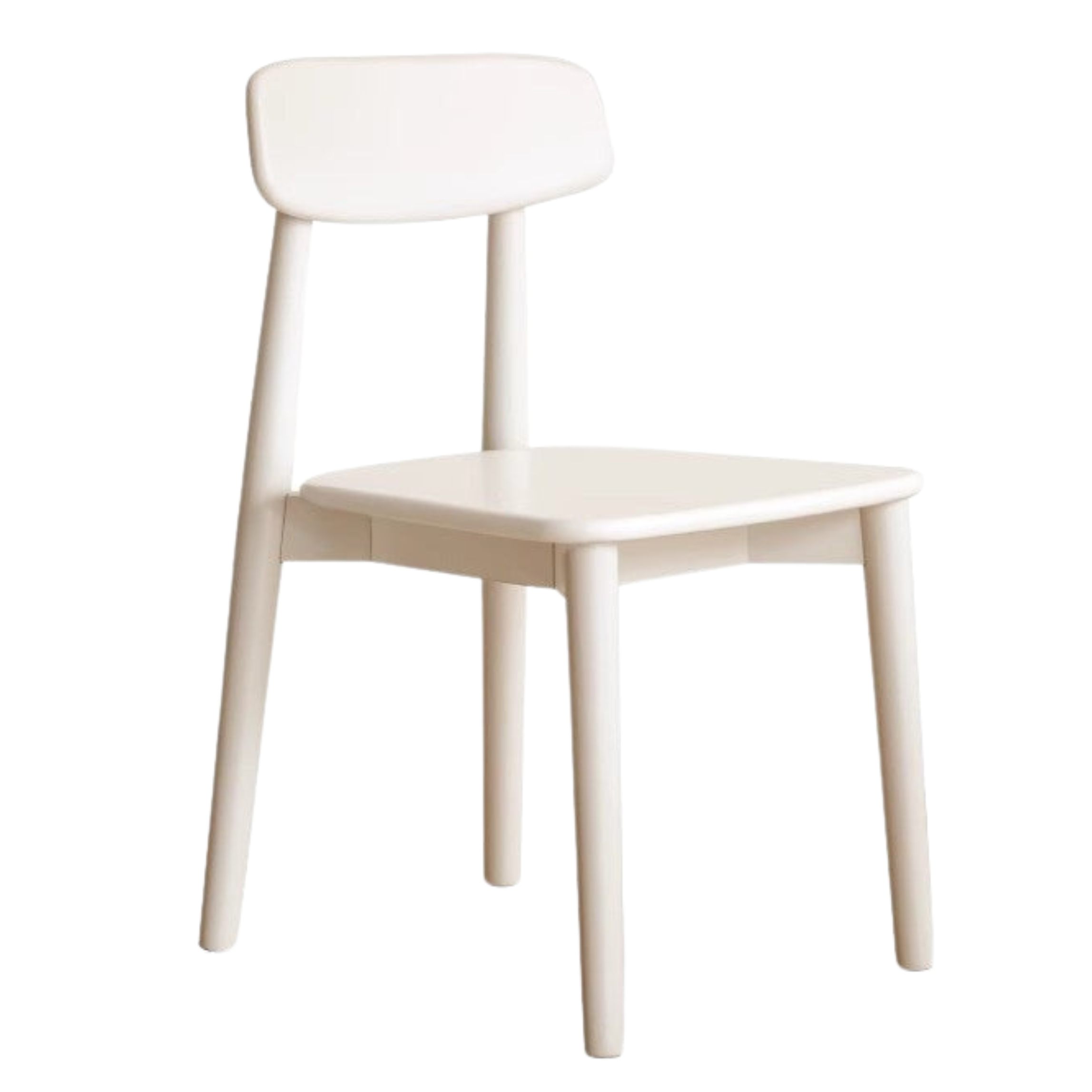 4 pcs Solid RubberWood, Birch Solid Wood Dining Chair Cream Style