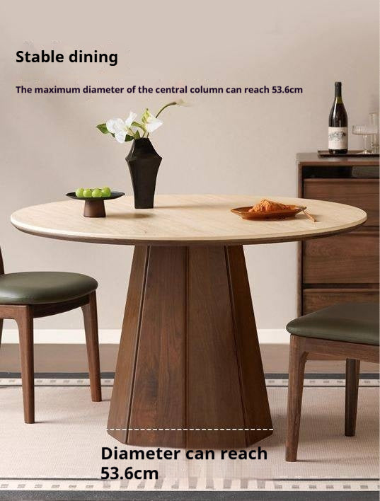 Black Walnut Solid Wood Round Slab Dining Table