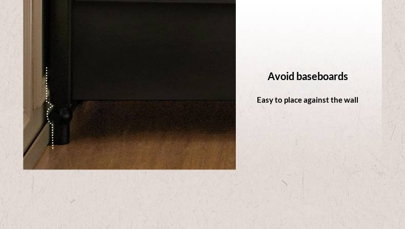 Rubberwood Solid Wood Bed American Retro Black Style