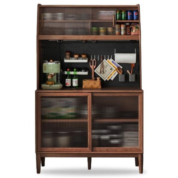 Ash Solid Wood Sideboard High Wine Cabinet Buffet