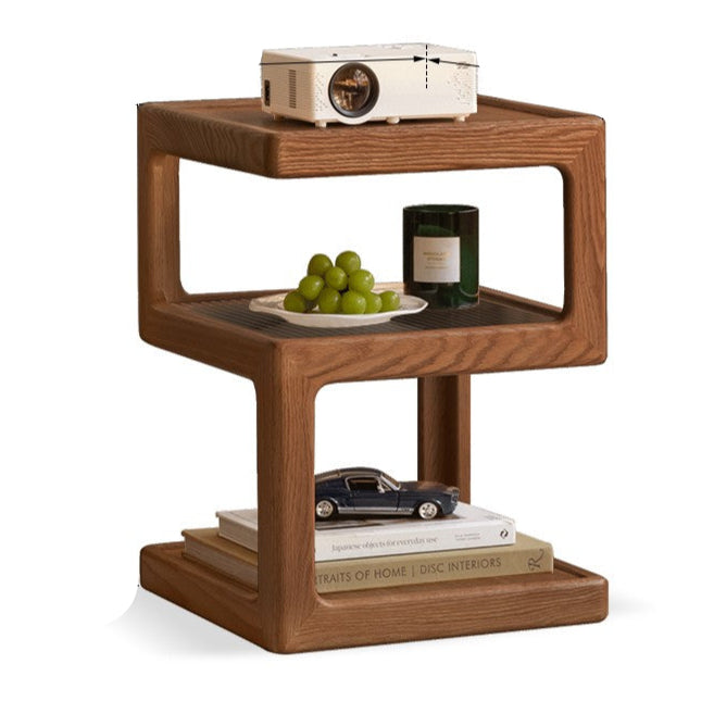 Oak, Black Walnut, Cherry, Poplar Solid Wood Corner Square Side Table.