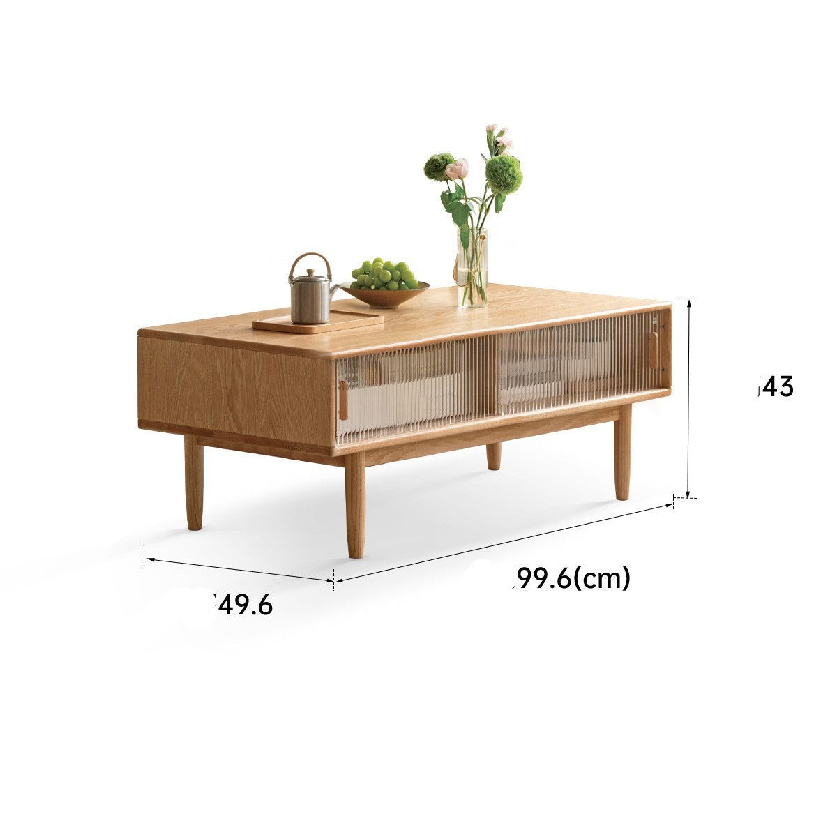 Oak Solid wood slate coffee table "