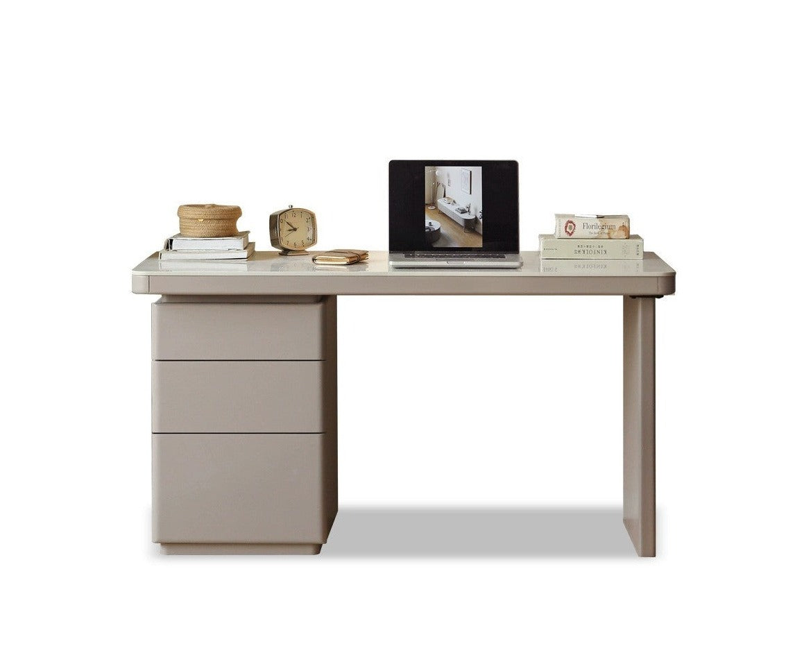 Poplar Solid wood slate desk Large table with drawers"