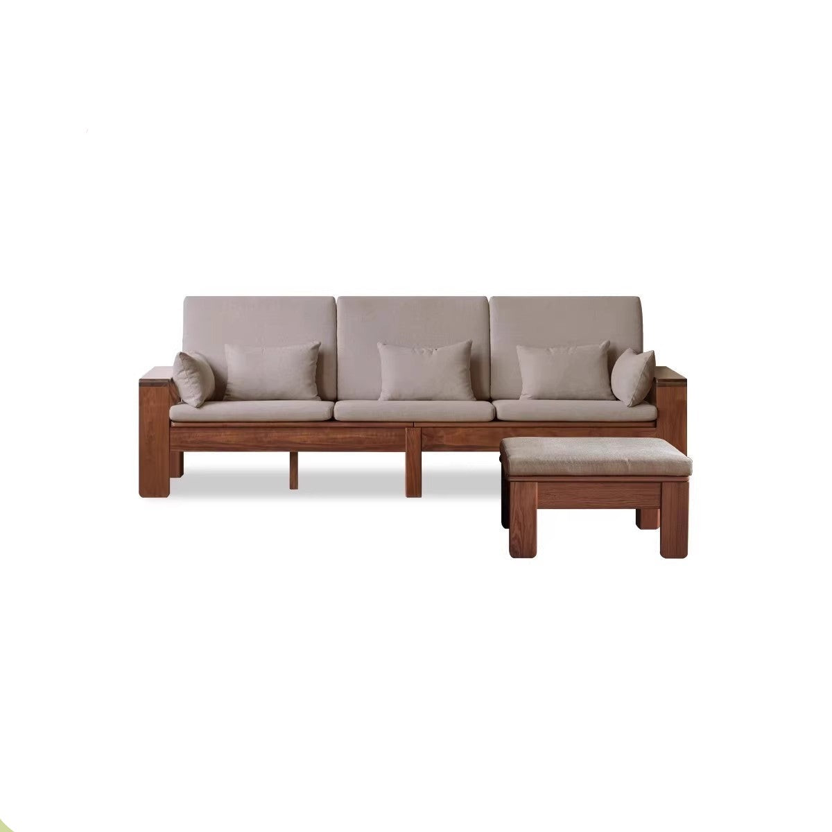 Black Walnut, Solid Sandalwood Fabric Sofa Nordic Dual-purpose Sofa-