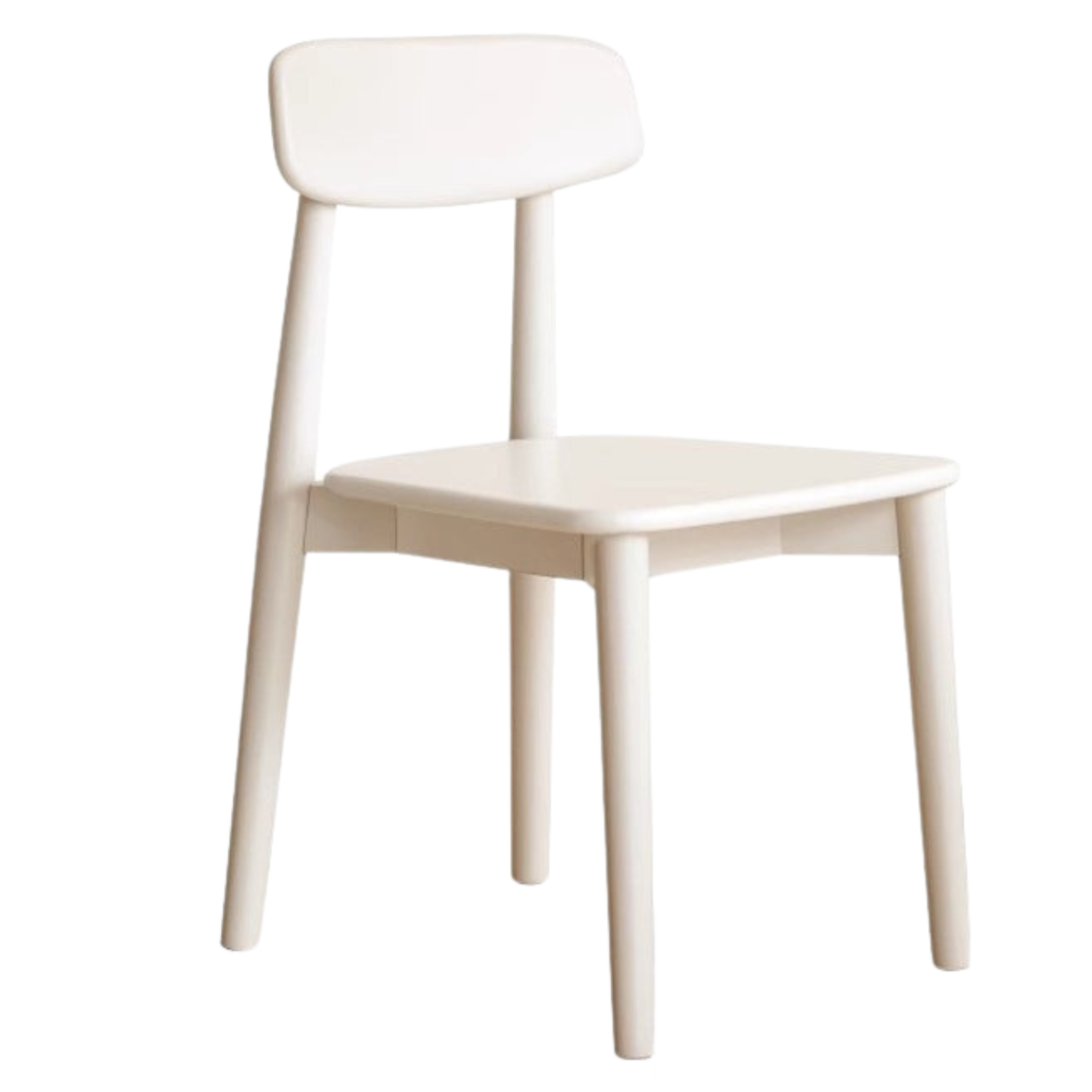 4 pcs Solid RubberWood, Birch Solid Wood Dining Chair Cream Style