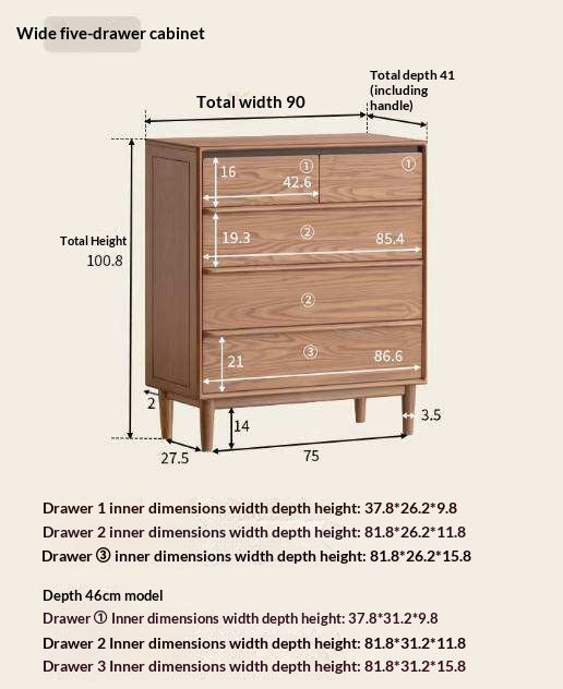 Ash Solid Wood Modern Side Cabinet with Shelved Interior