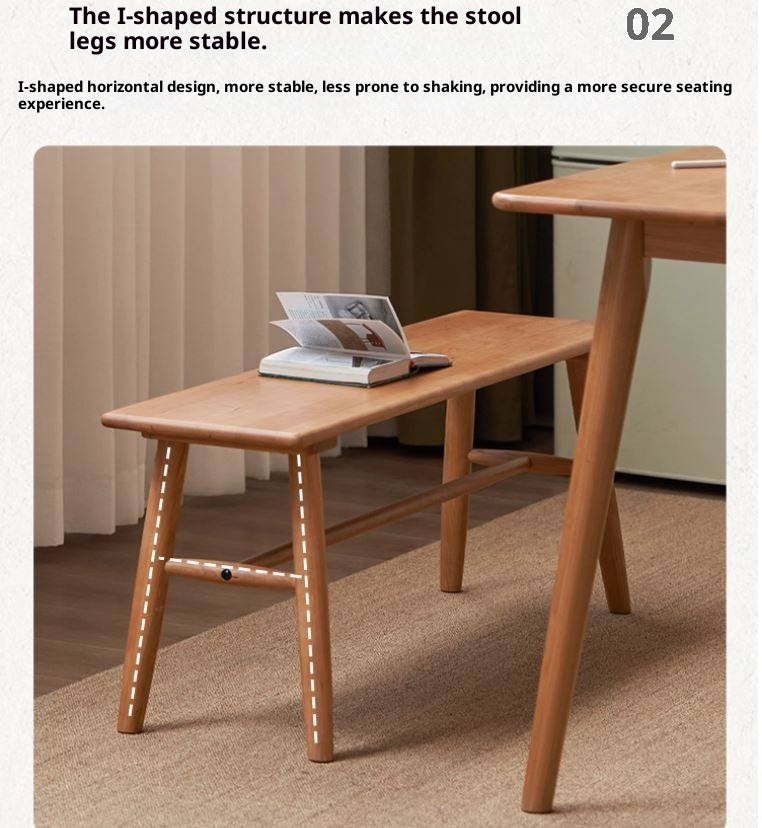 Cherry Solid Wood Bedside Long Bench