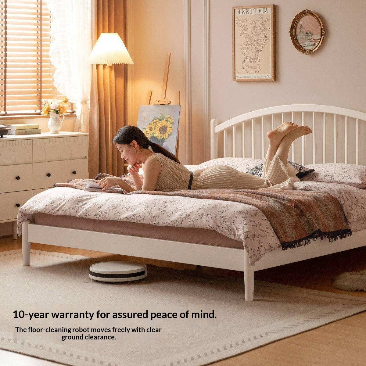 Beech, Tulipwood Solid Wood Bed