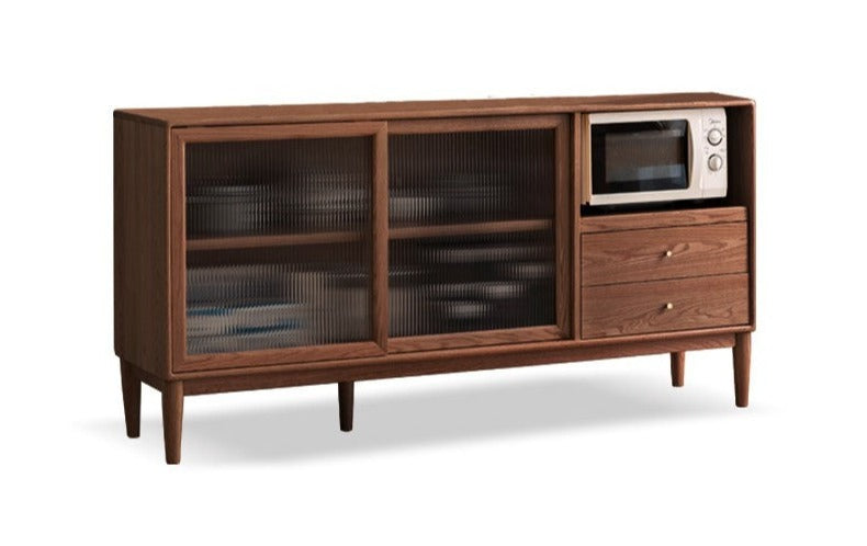 Ash Solid Wood Sideboard High Wine Cabinet Buffet