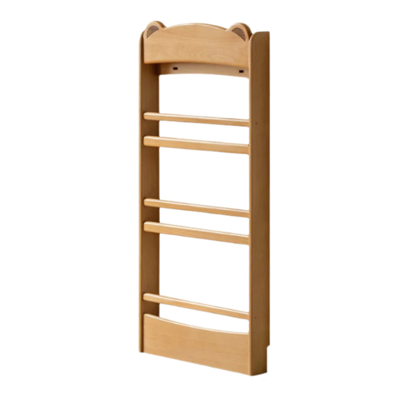 Beech Solid Wood Children's Multi-Layer Narrow Bookshelf.