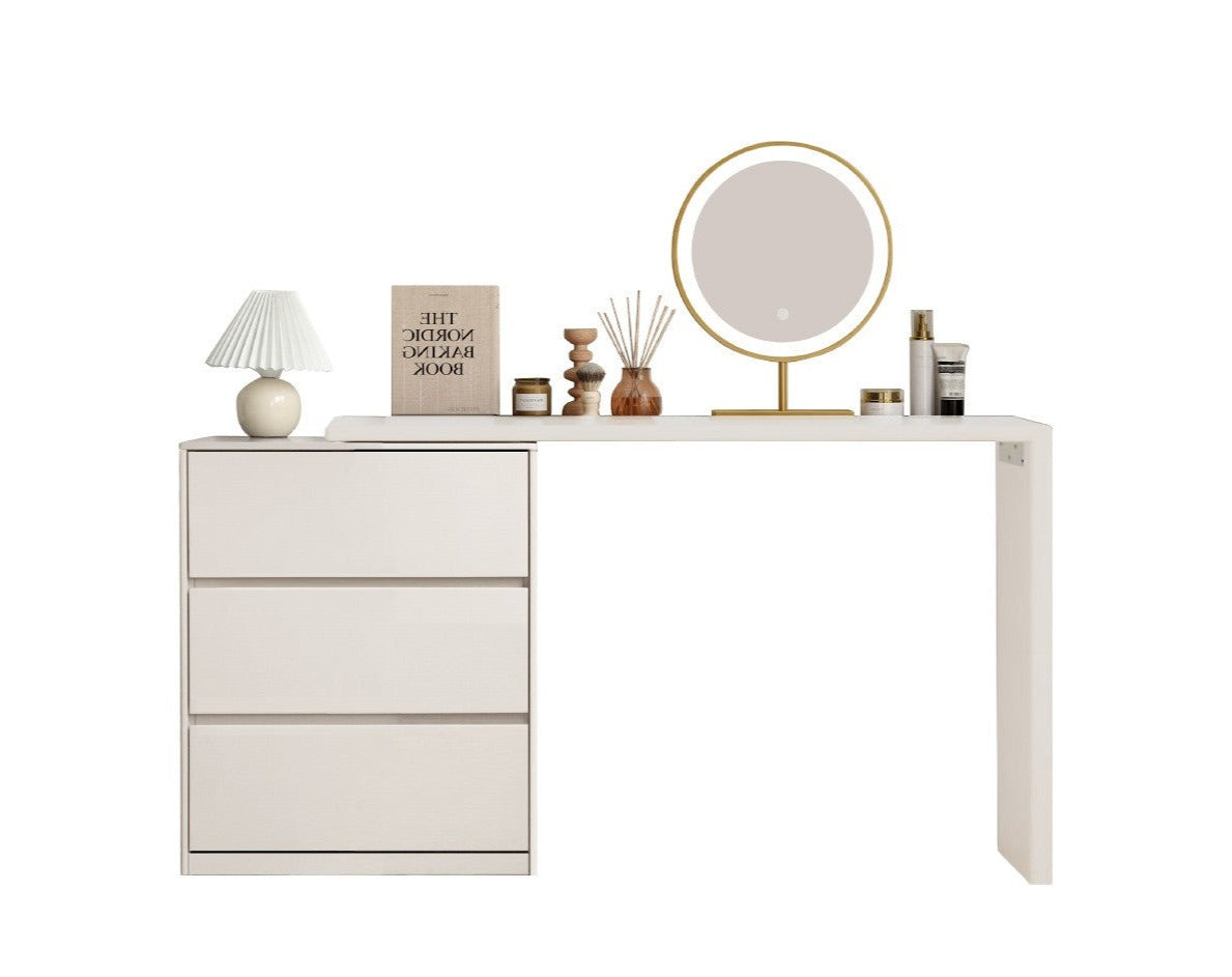 Poplar, Oak Solid Wood Telescopic Dressing Table Three Drawers.
