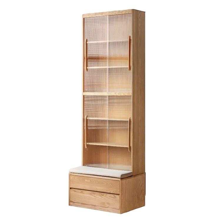 Ash, Oak Solid Wood Modern Combination Bookcase Integrated Card Seat