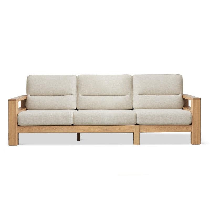 Ash, Black Walnut Solid Wood White Wax Fabric Sofa.