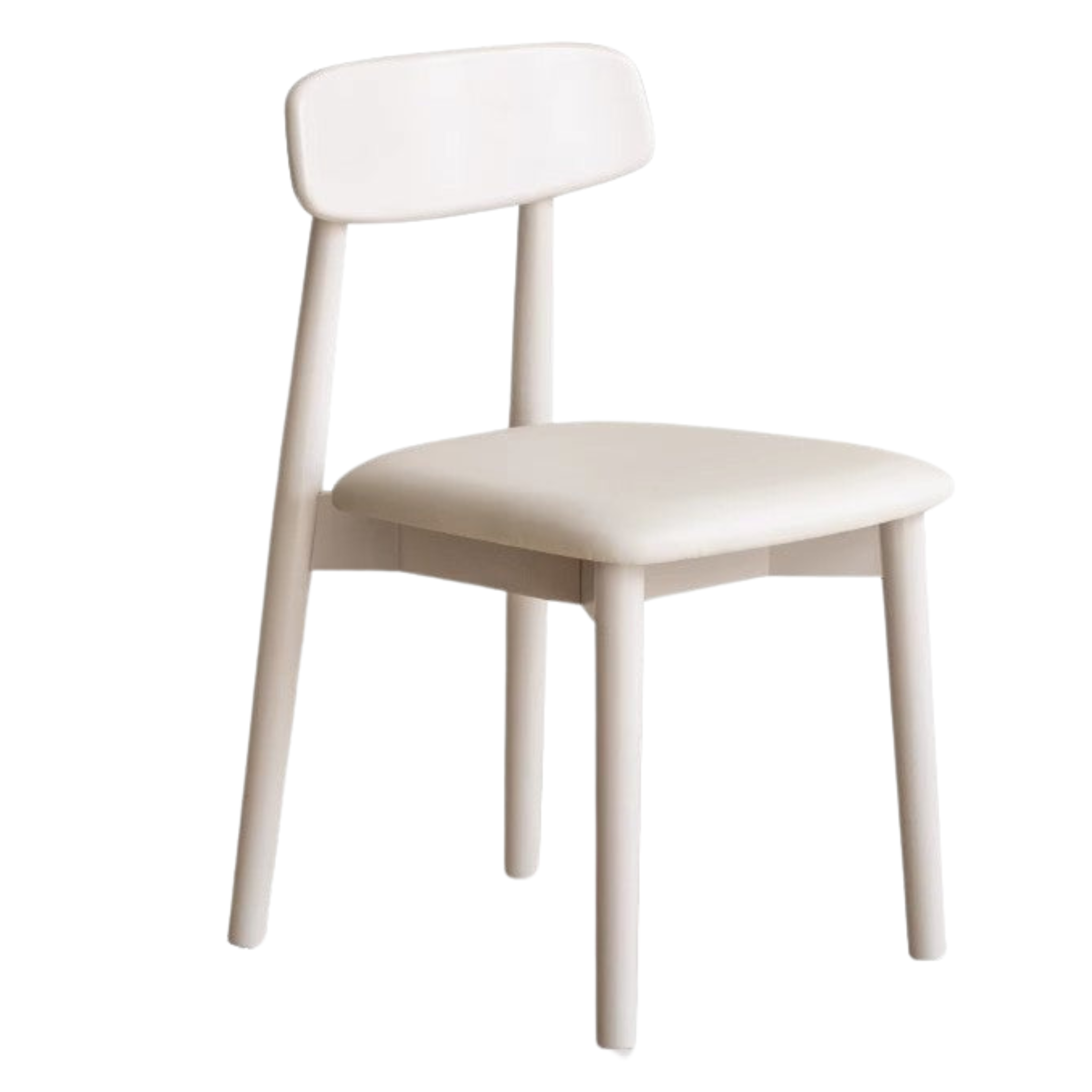 4 pcs Solid RubberWood, Birch Solid Wood Dining Chair Cream Style