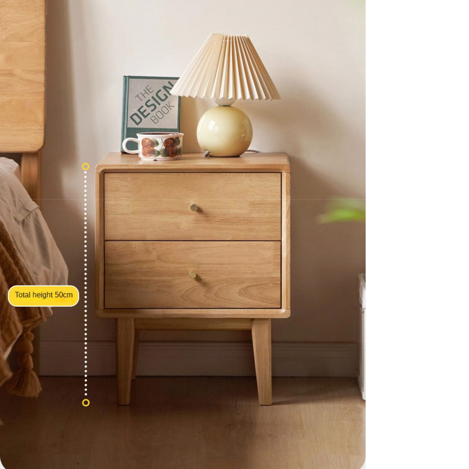 Ash, Oak Solid Wood, Solid RubberWood Nightstand)
