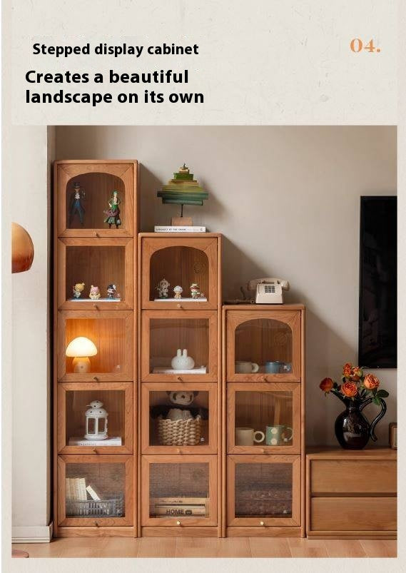 Cherry Solid Wood Ancient Style Floor Bookcase