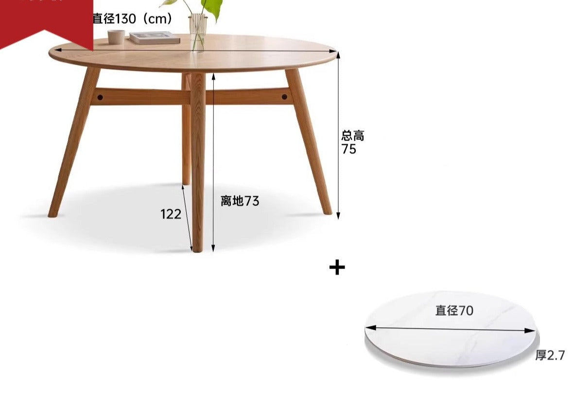 Oak Solid wood round table "