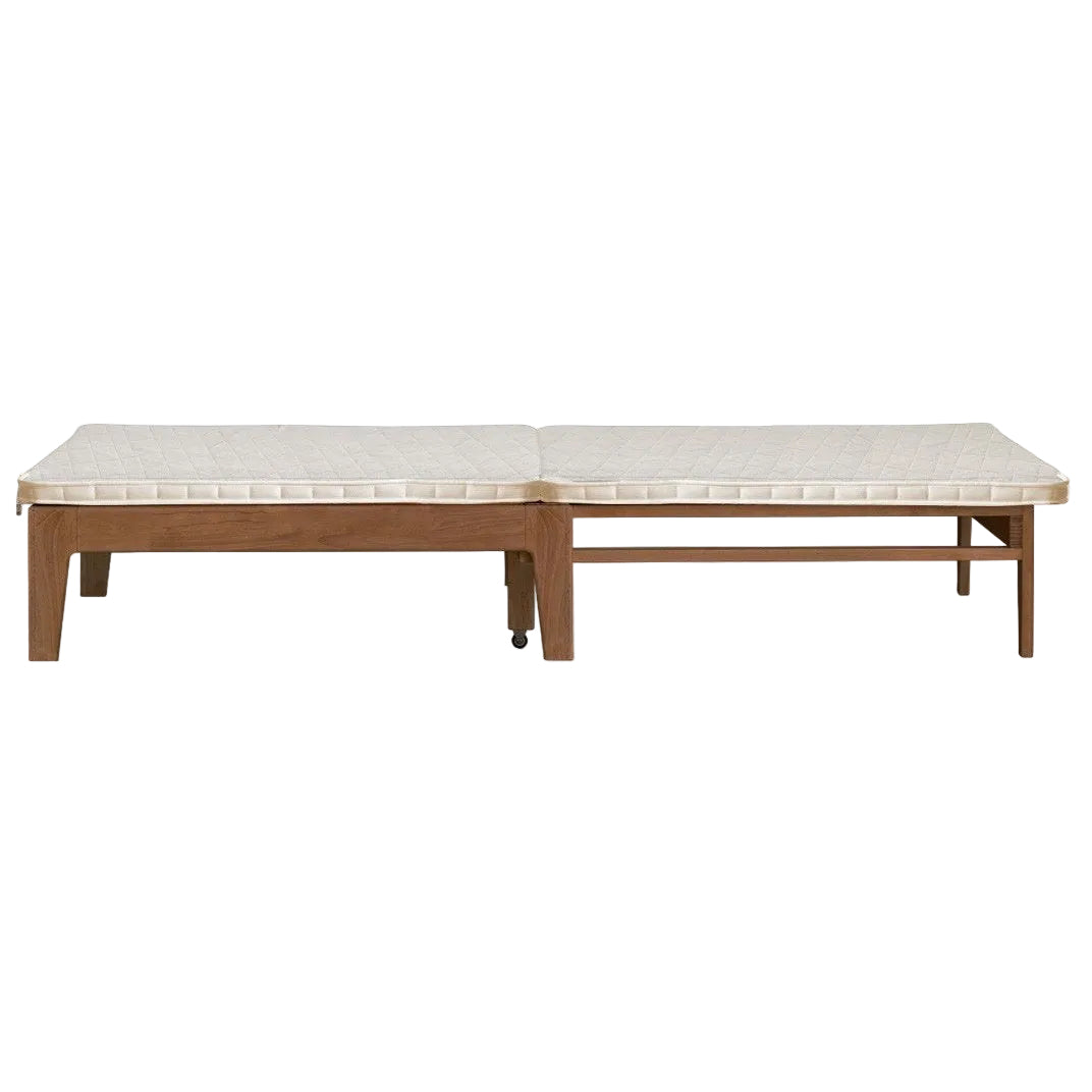 Oak, Beech Solid Wood Folding Single Retractable Sofa Bed.