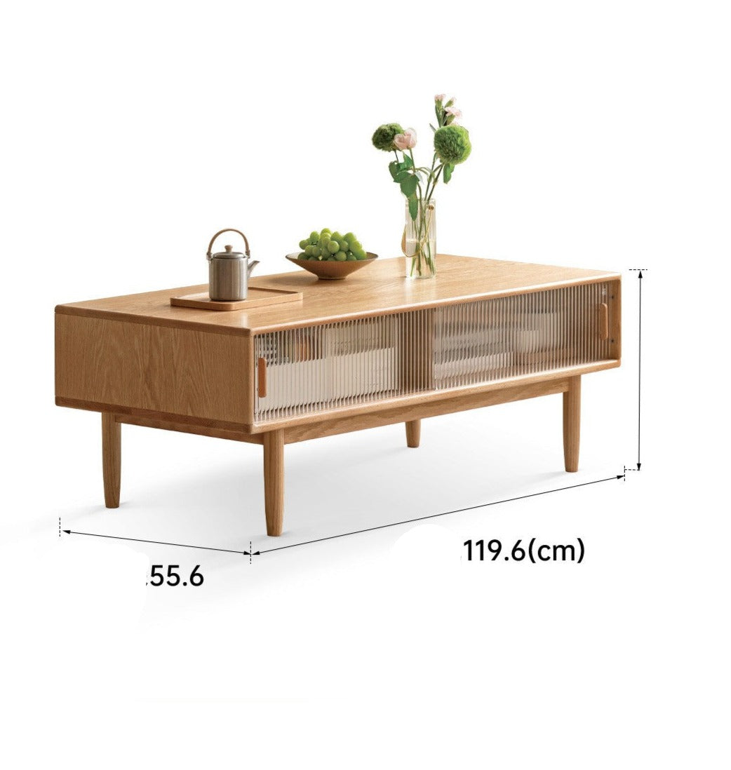 Oak Solid wood slate coffee table "