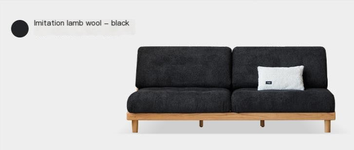 Oak, Ash Solid Wood Fabric Sofa with Deep Seat, Soft Cushion Design