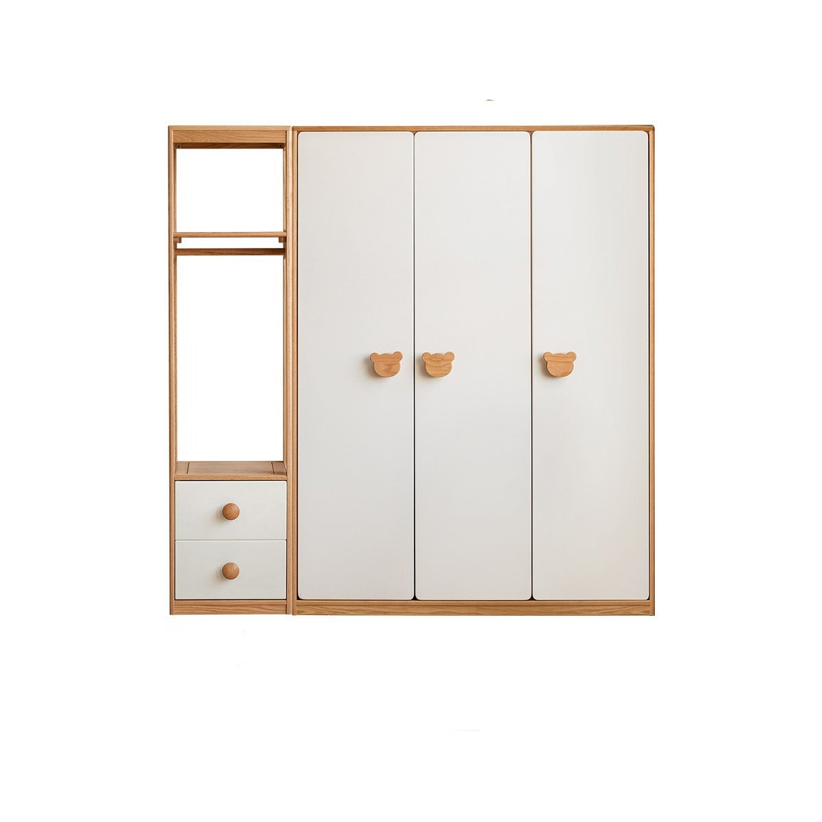 Oak Solid Wood Children's Wardrobe Combination